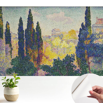 Tapeta s motívom farebných stromov v impresionistickom štýle