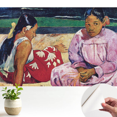 Tapeta s exotickými motívmi v teplých farbách do obývacej izby