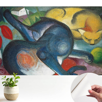 Tapeta do obývačky Farebné abstraktné mačky v krajine