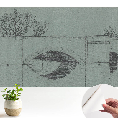 Tapeta s motívom mosta a rieky v klasickom štýle