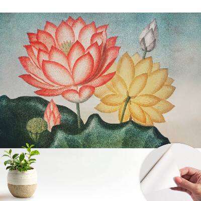 Tapeta do obývačky Lotosové kvety v romantickom štýle