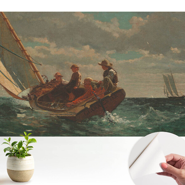 Tapeta Loď v rozbúrenom mori so skupinou ľudí