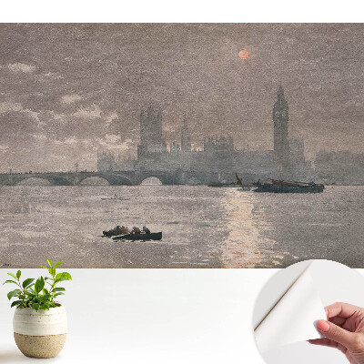 Tapeta do obývačky Farebné odrazy rieky v mestskom súmraku