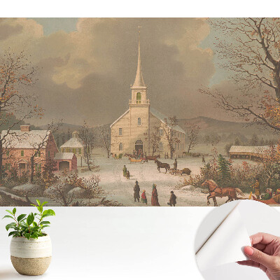 Tapeta na stenu samolepiaca so zimnou žánrovou scénou