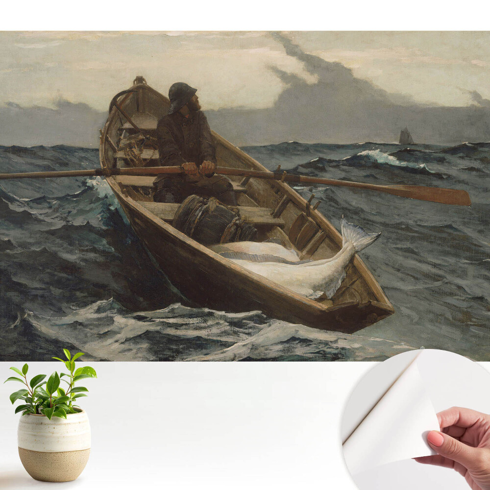 Luxusná tapeta Rybár loví ryby v rozbúrenom mori