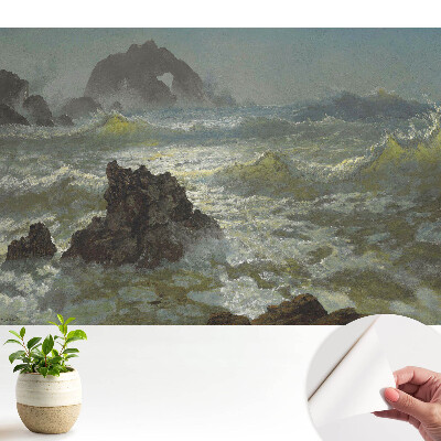 Tapeta s motívom morských vĺn a skál