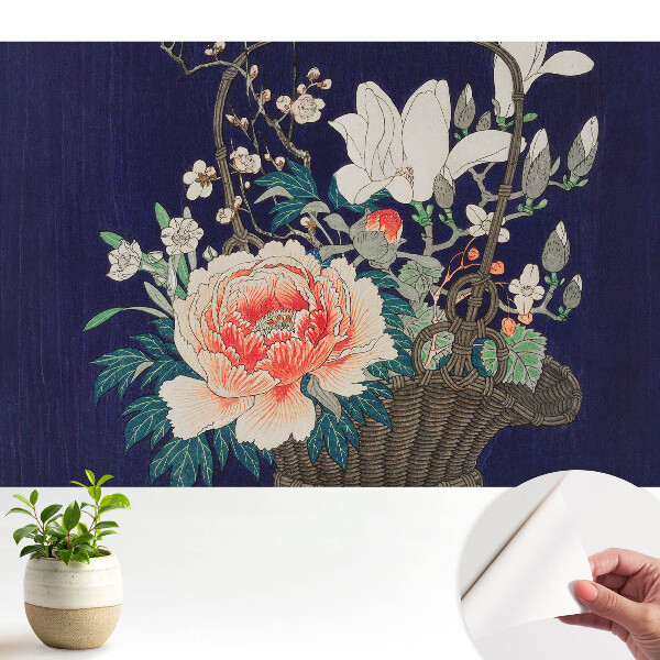 Luxusná tapeta Klasický kvetinový aranžmán v prútenom košíku