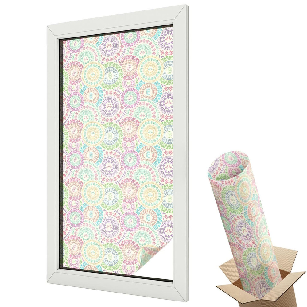 Fólia na sklo dverí Farebné mandaly