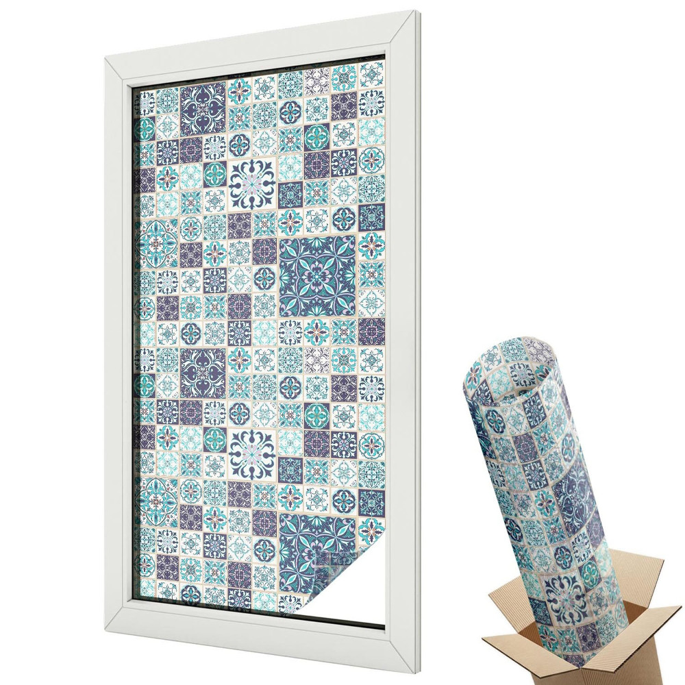 Okenná fólia Kvetinové dlaždice