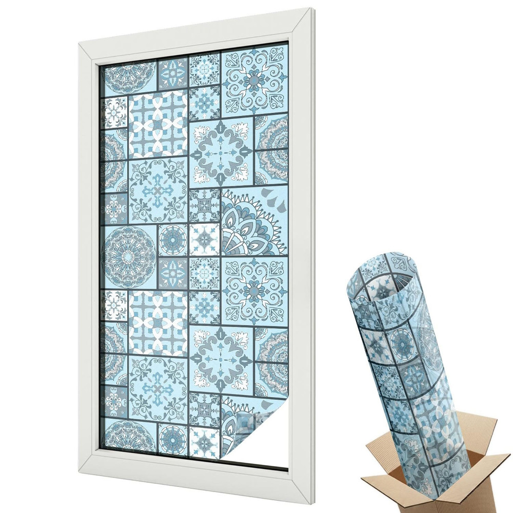 Fólia na sklo dverí Modré dlaždice