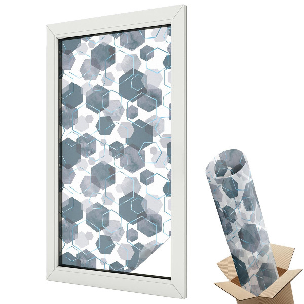 Fólia na sklo dverí Geometrické šesťuholníky