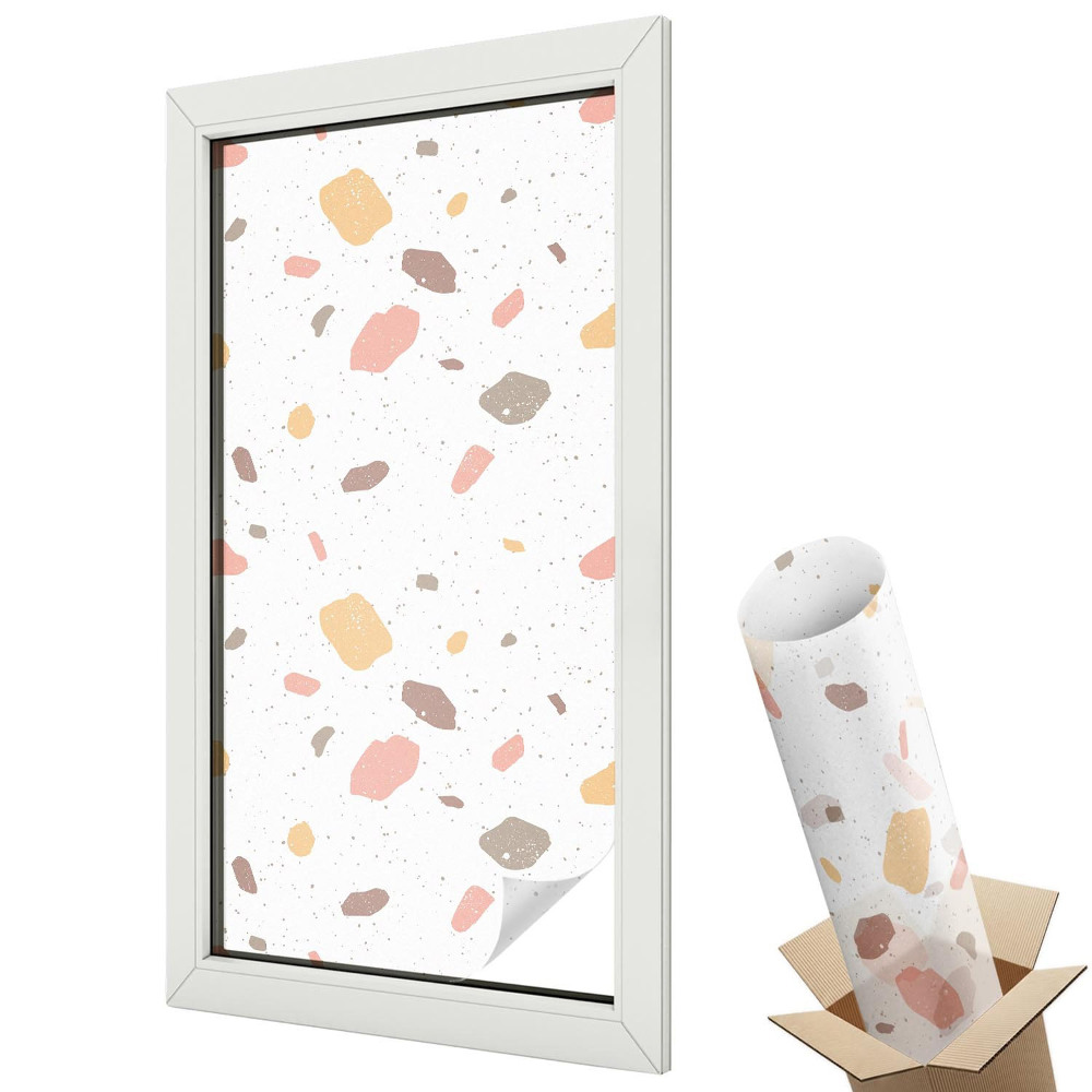 Mliečna fólia na sklo Abstraktné terazzo