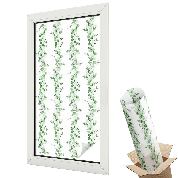 Mliečna fólia na sklo Zelené girlandy