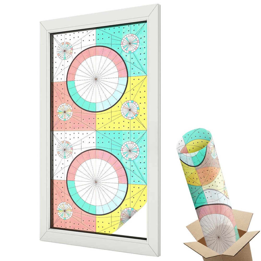 Fólia na sklo dverí Geometrické kruhy