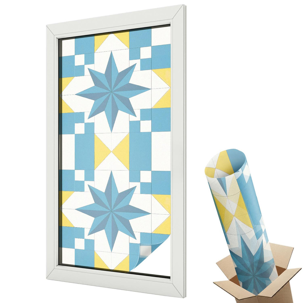 Fólia na sklo dverí Modré hviezdy