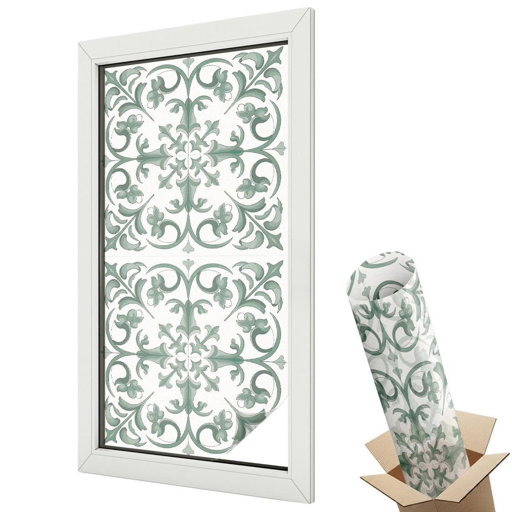 Mliečna fólia na sklo Rastlinné ozdoby