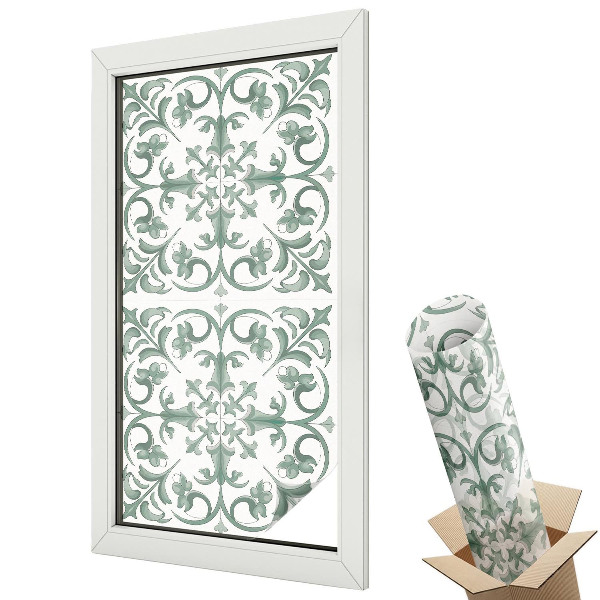 Mliečna fólia na sklo Rastlinné ozdoby