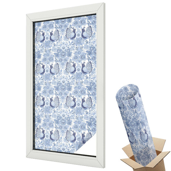 Mliečna fólia na sklo Kvetinový vták