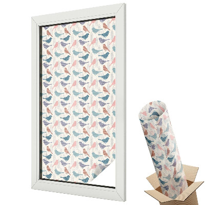 Fólia na sklo dverí Pastelové vtáky