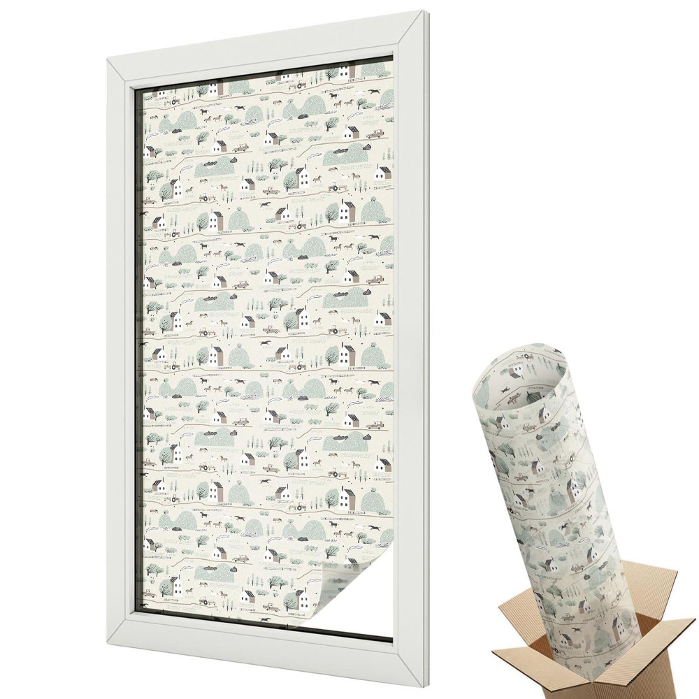 Mliečna fólia na sklo Idylická dedinka