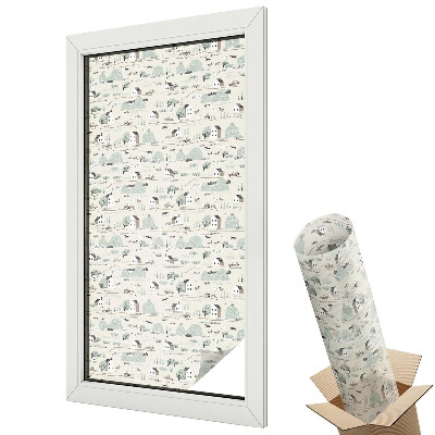 Mliečna fólia na sklo Idylická dedinka