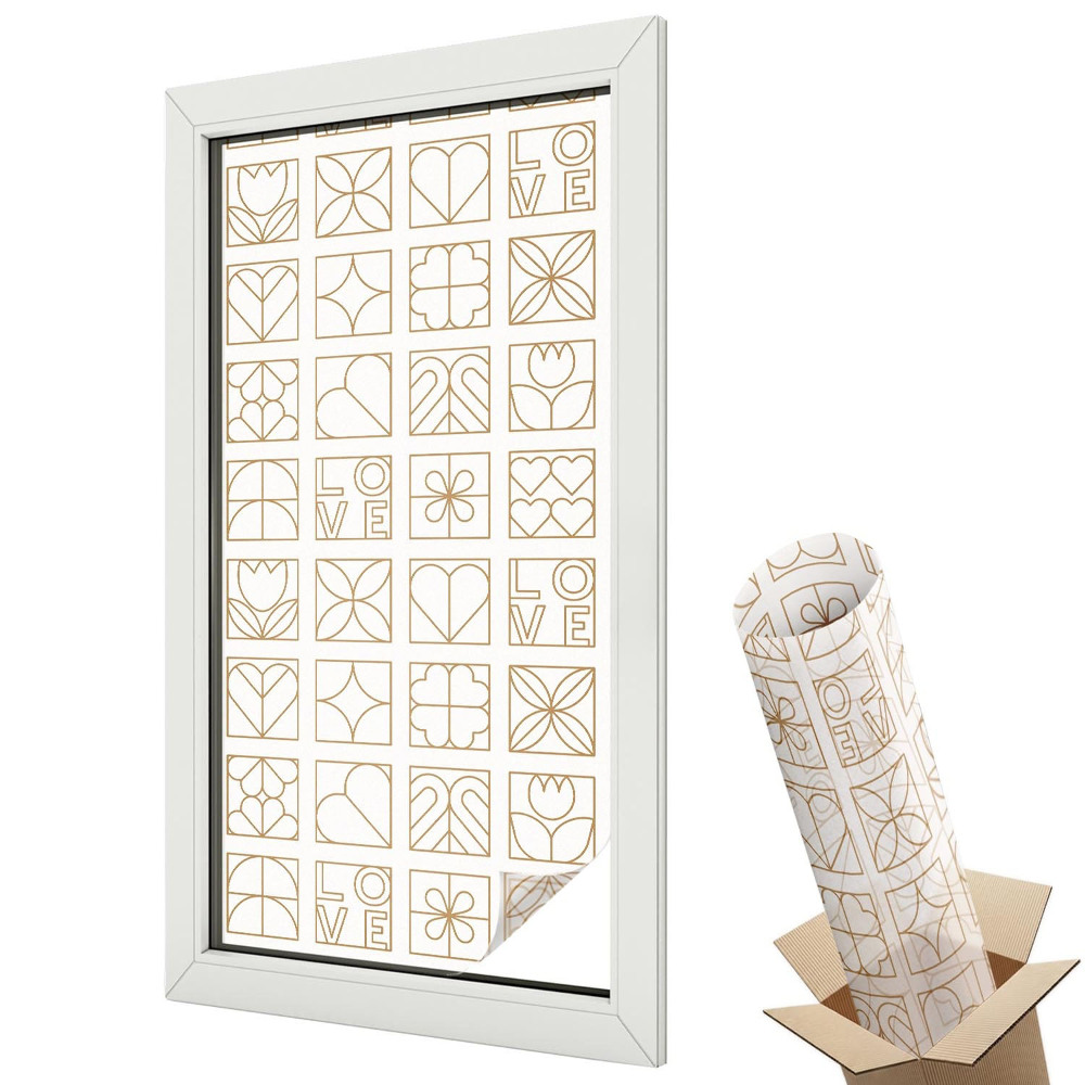 Mliečna fólia na sklo Geometrická láska