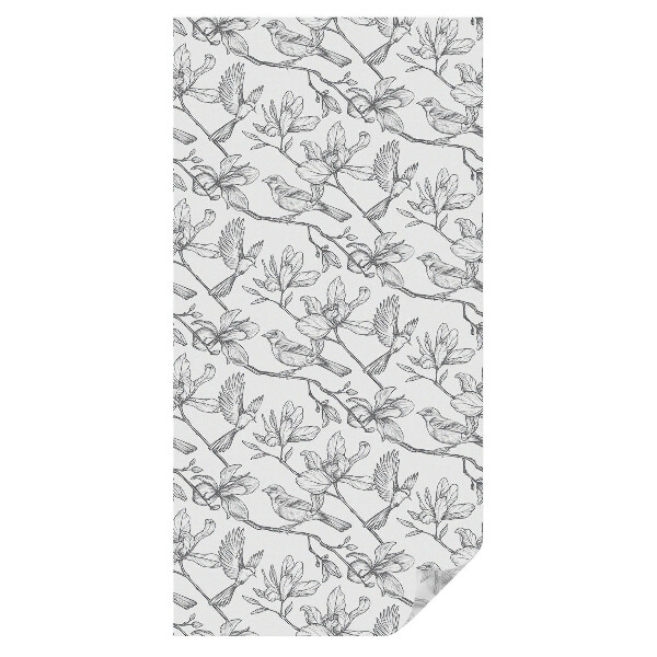 Mliečna fólia na sklo Vtáky a kvety