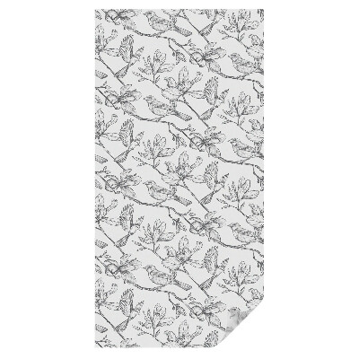 Mliečna fólia na sklo Vtáky a kvety