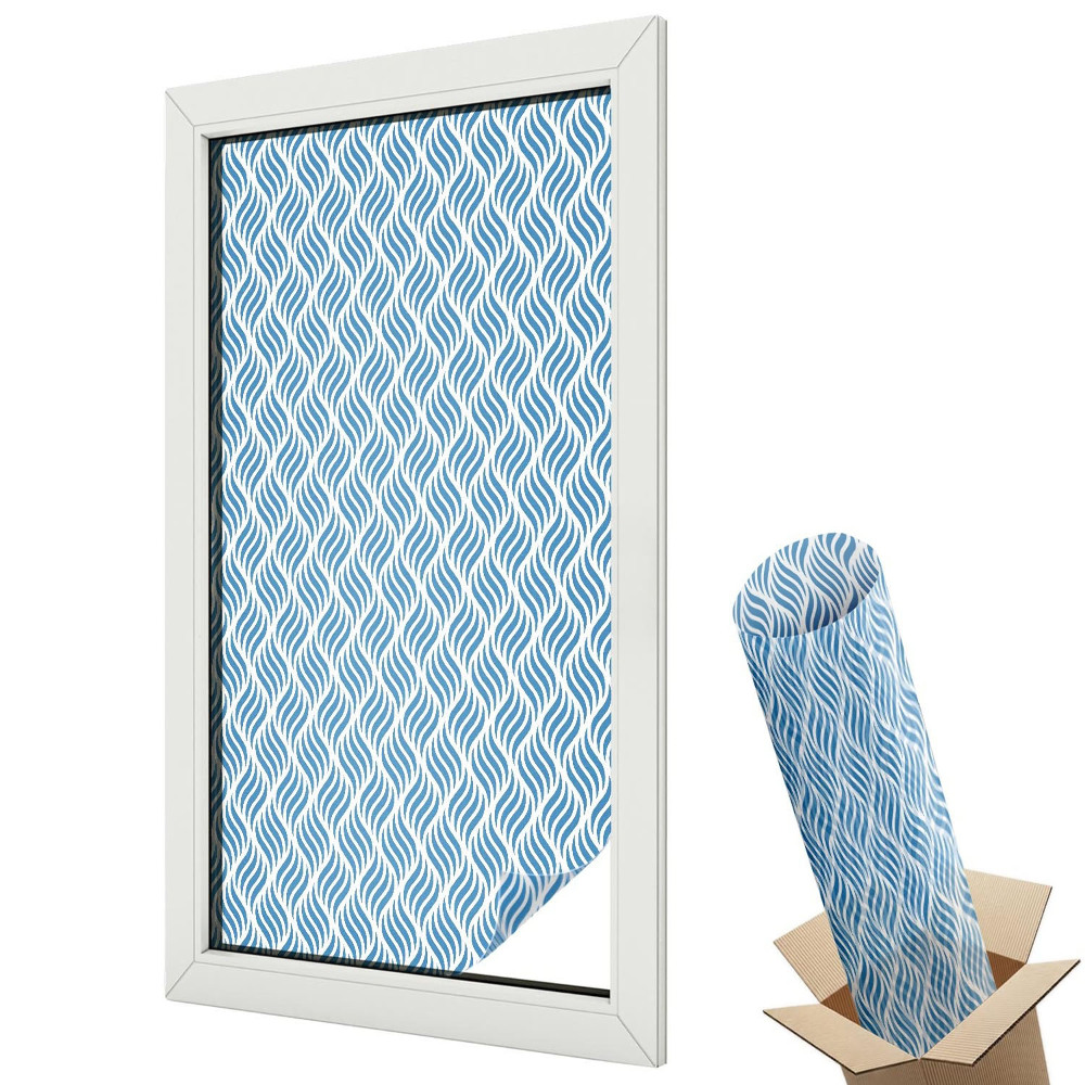 Fólia na sklo dverí Modré vlny