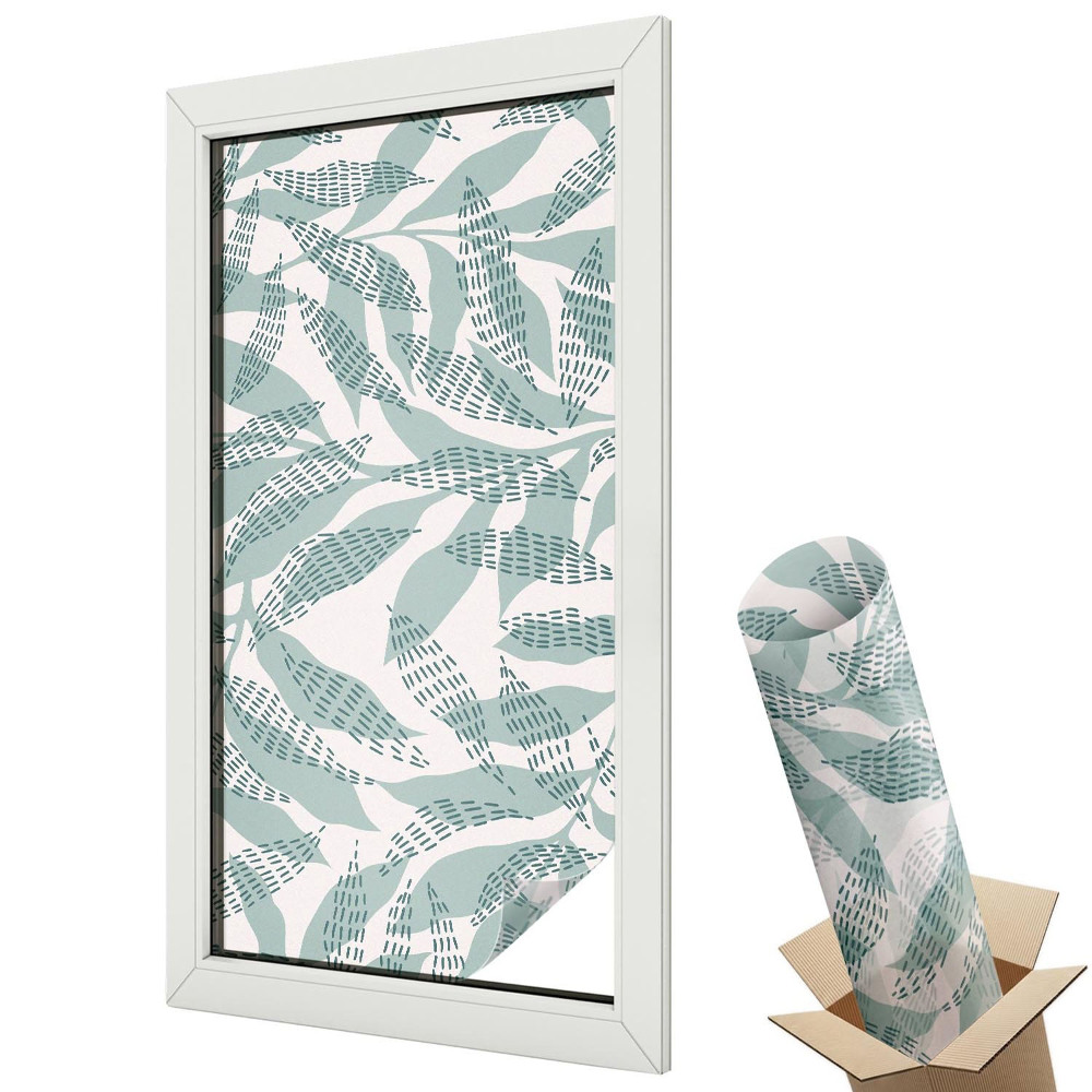 Fólia na sklo dverí Zelené listy