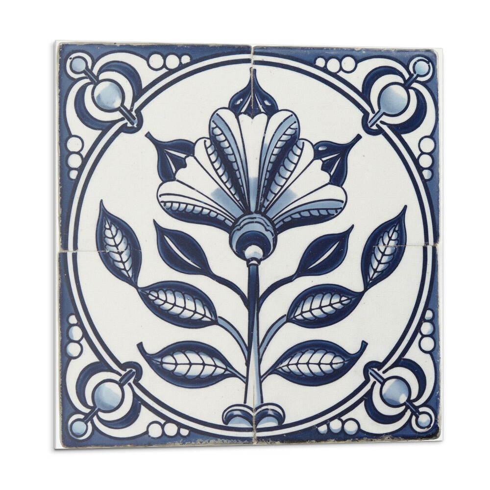 Samolepiace pvc obklady Kvetinový vzor na dlaždici