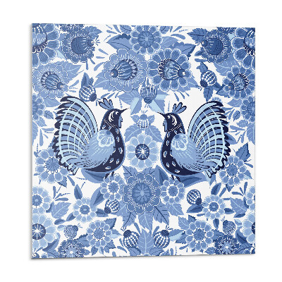 Pvc obklady Vzor vtákov a kvetov