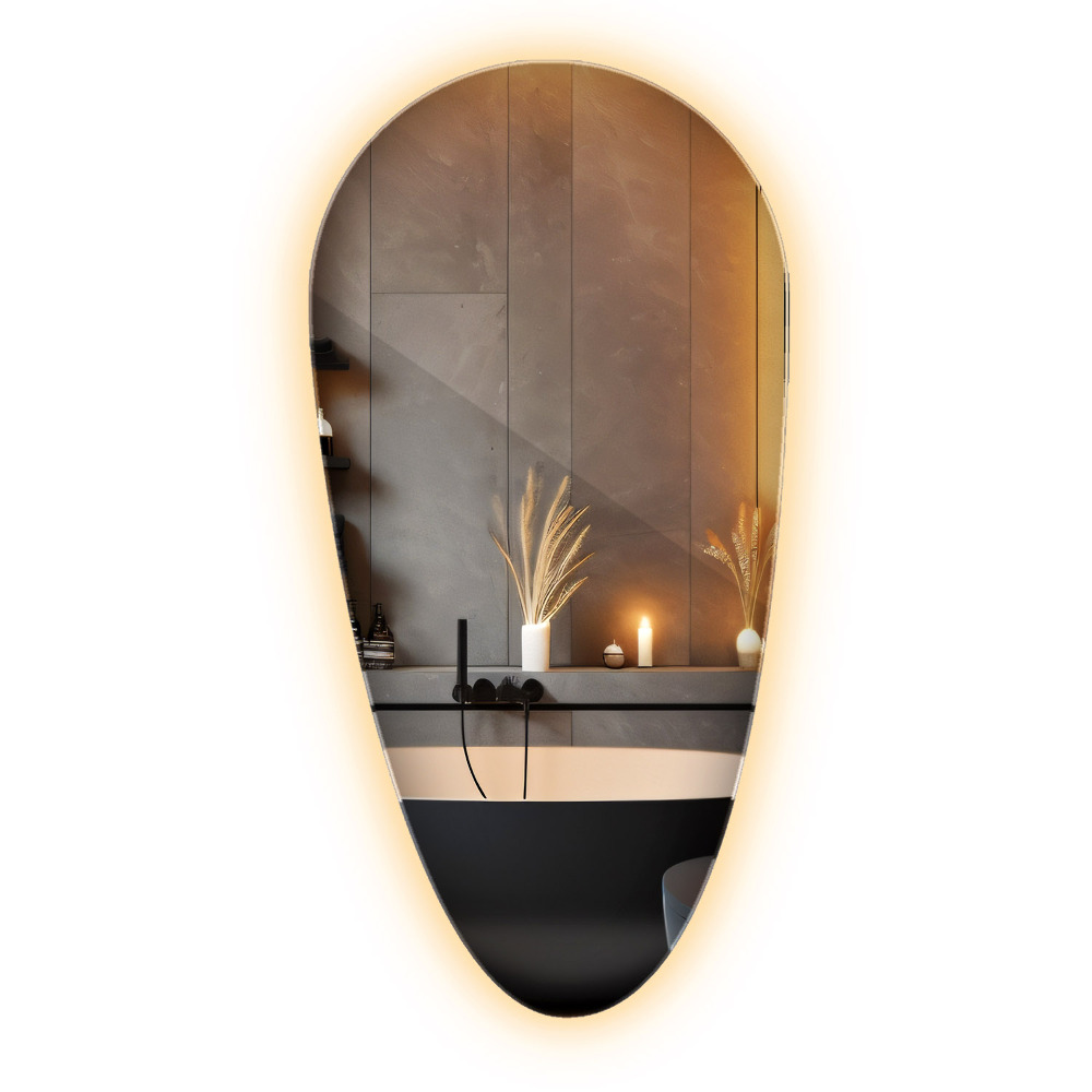 Zrkadlo v tvare kvapky s led