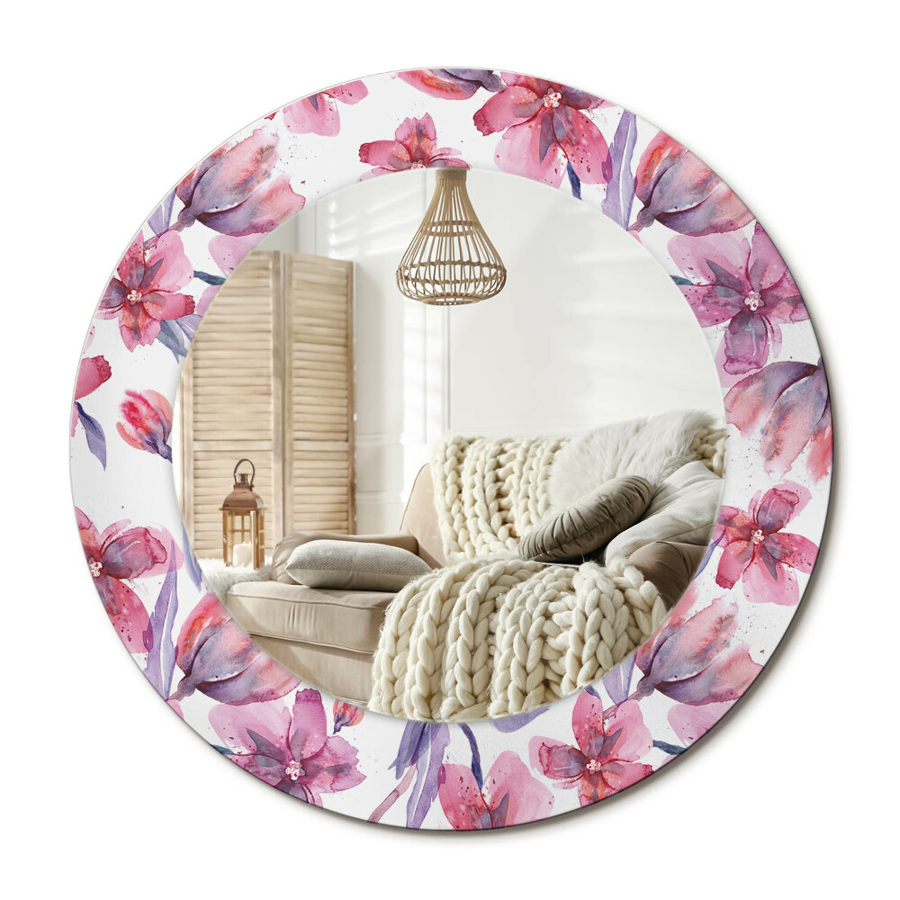 Obdĺžnikové dekoračné zrkadlo Akvarelové kvety