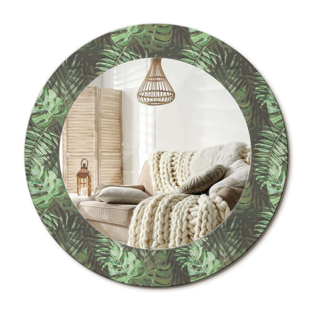 Obdĺžnikové dekoračné zrkadlo Tropické listy