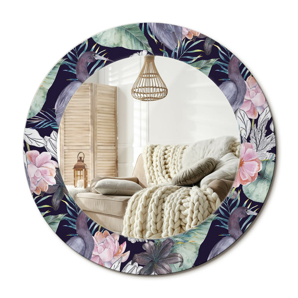 Obdĺžnikové dekoračné zrkadlo Volavky vtáky