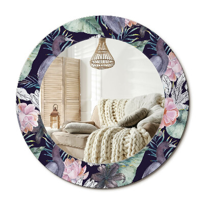 Obdĺžnikové dekoračné zrkadlo Volavky vtáky