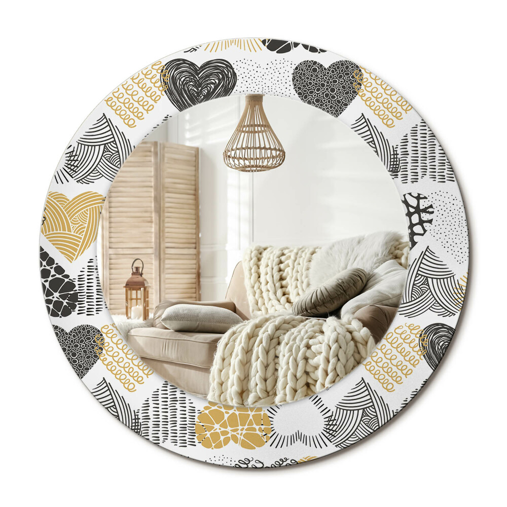 Obdĺžnikové dekoračné zrkadlo Hearts Doodle Style