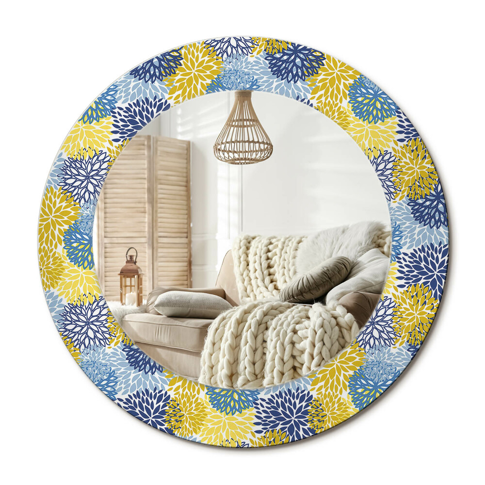 Dekoračné zrkadlo na stenu Modré kvety