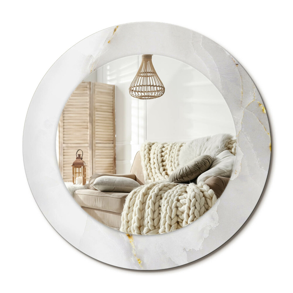 Zrkadlo s rámom s potlačou Lesklý mramor