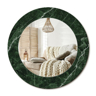 Zrkadlo s rámom s potlačou Zelený mramor