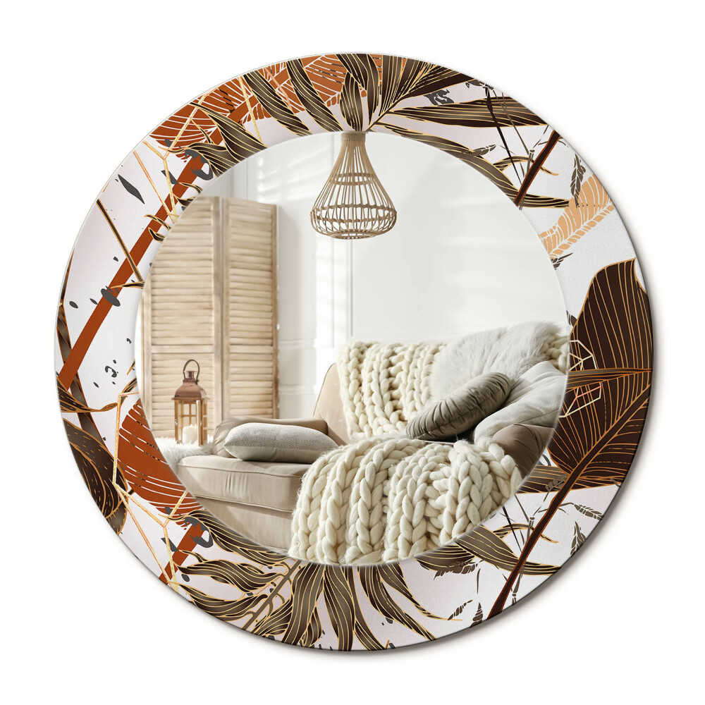 Zrkadlo s rámom s potlačou Palmové listy