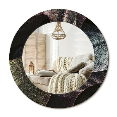 Zrkadlo s rámom s potlačou Tmavé tropické listy