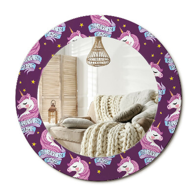 Zrkadlo s rámom s potlačou Hviezdny jednorožec