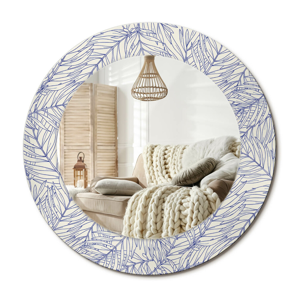 Zrkadlo s rámom s potlačou Obrys tropickej palmy