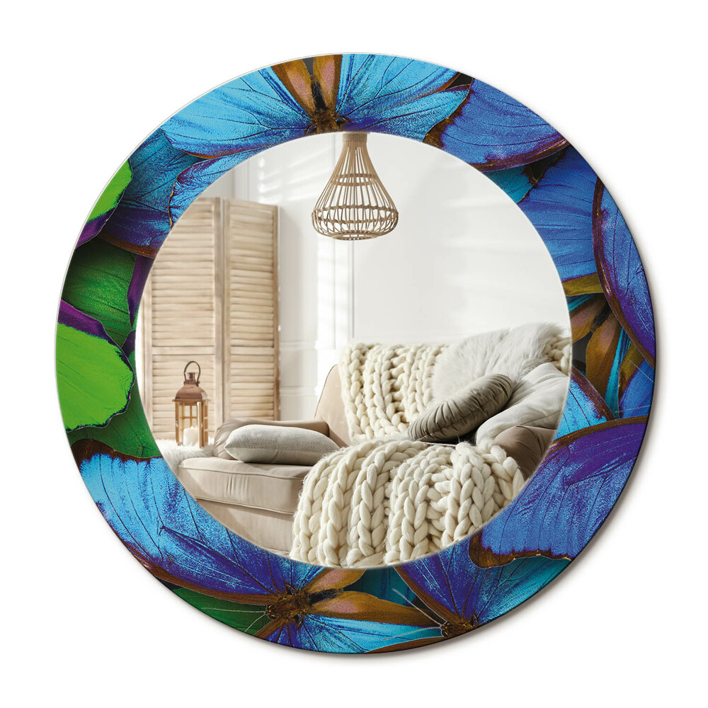 Dekoračné zrkadlo na stenu Modrý a zelený motýľ