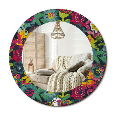 Obdĺžnikové dekoračné zrkadlo Maľované kvety