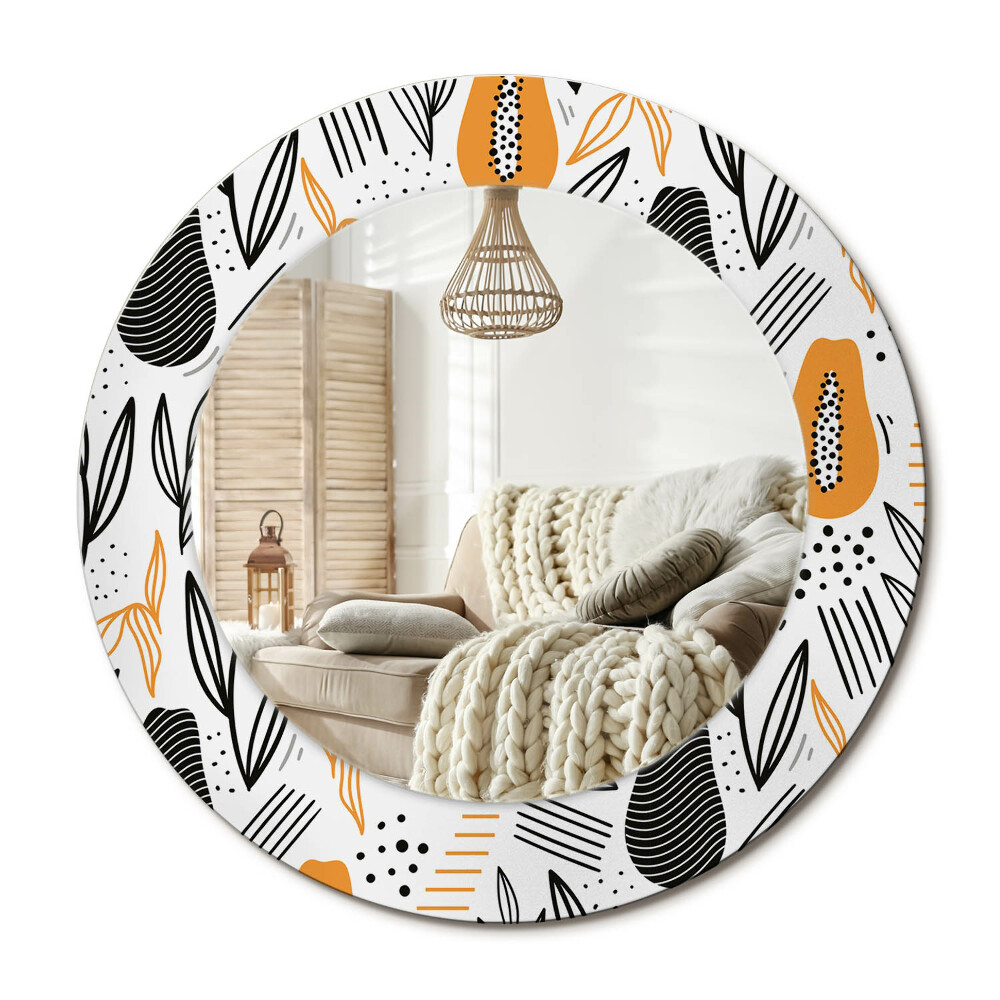 Zrkadlo s rámom s potlačou Papayas