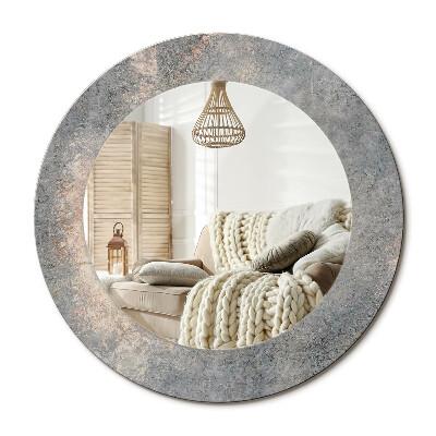 Zrkadlo s rámom s potlačou Vintage betón