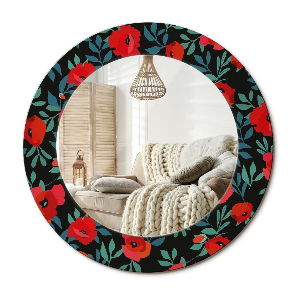 Obdĺžnikové dekoračné zrkadlo Červený mak